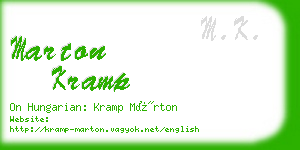 marton kramp business card